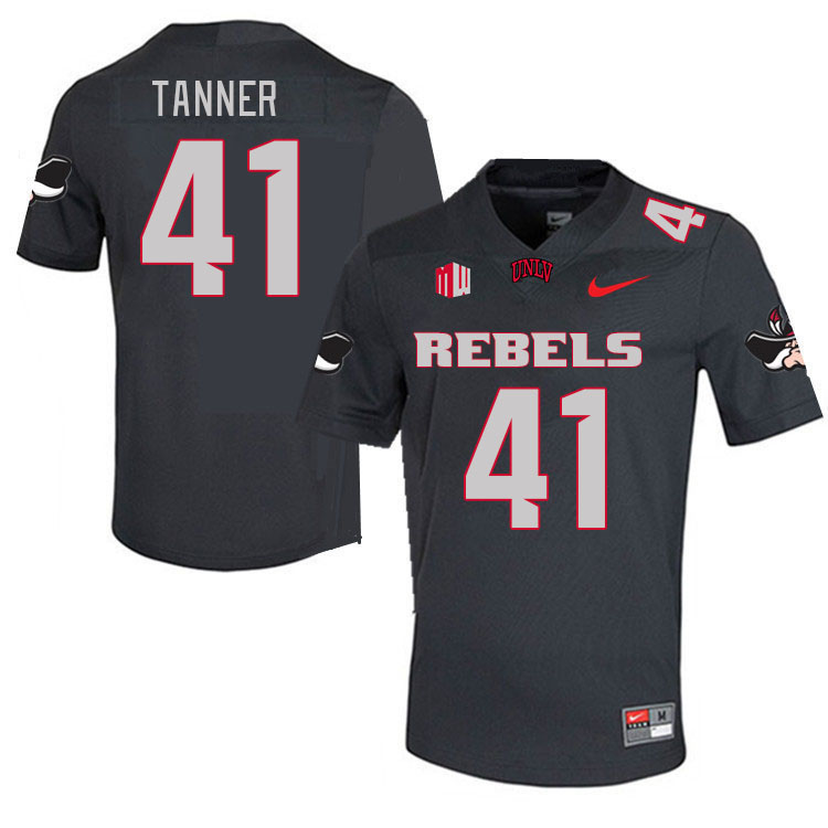 Men #41 Rashod Tanner UNLV Rebels 2023 College Football Jerseys Stitched-Charcoal - Click Image to Close